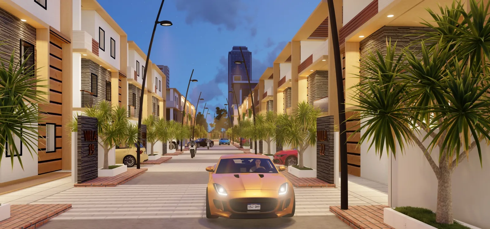 Luxury Residential Community with Green Spaces